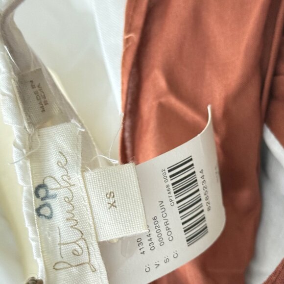 Letmebe Anthropologie XS Halter Maxi Dress Brown & White Colorblock Viscose - Picture 6 of 13